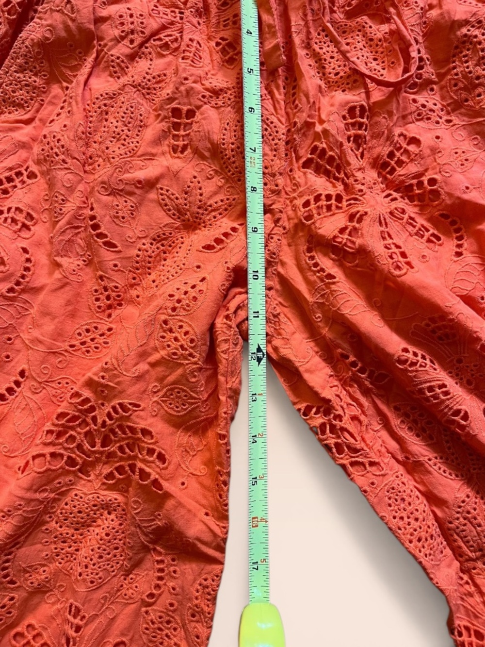 Alden Adair Orange Eyelet Wide Leg Beach Resort Pants Coverup Boho Size S - Picture 9 of 10